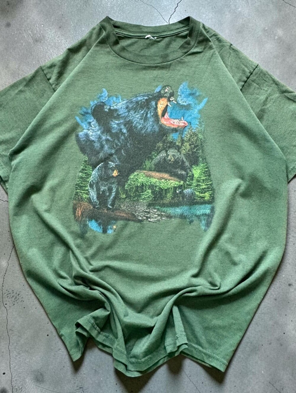 Vintage 90s Black Bear Nature Outdoors Large Graphic Shirt Mens Size Large
